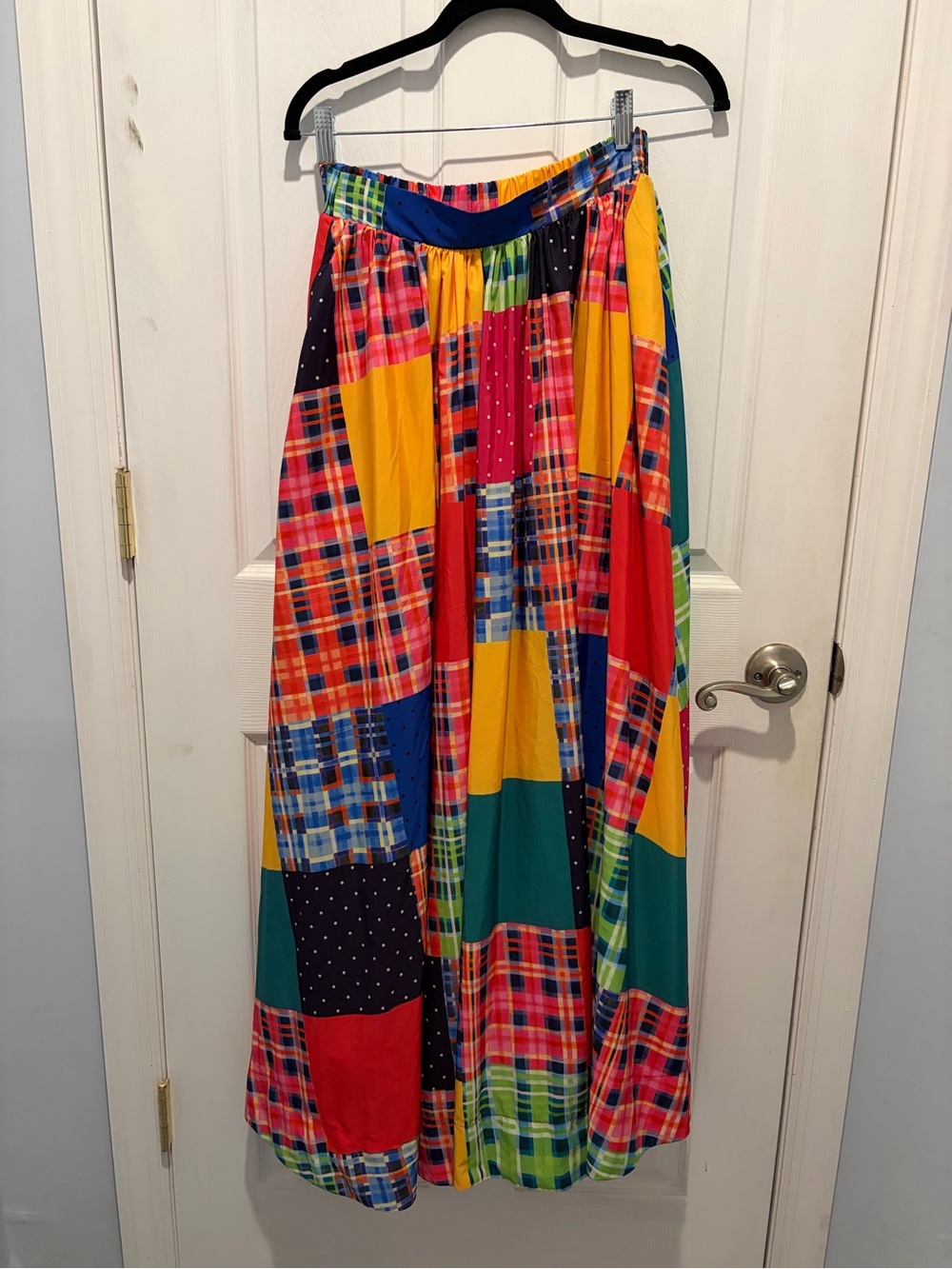 Anthropologie Colorblock Patchwork Maxi Skirt - Yellow, Red, Blue, Green